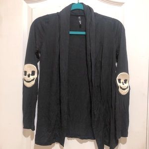 NWT Black Drape Skull Cardigan
